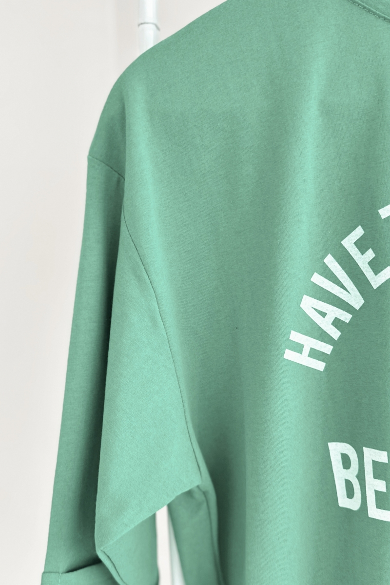 MO326 Have Baskılı Yeşil T-shirt  