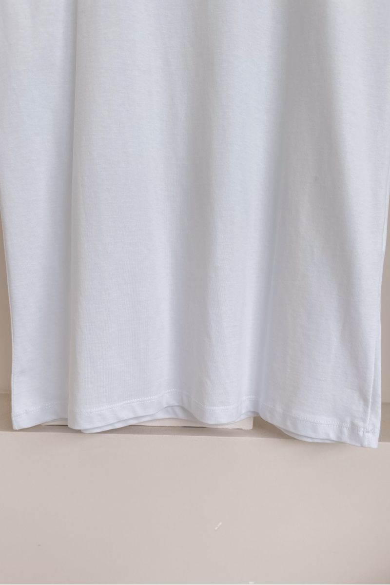 MO179 Kadın Beyaz Sıfır Kol T-Shirt
