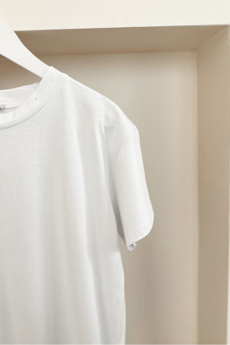 MO269 Yırtmaçlı Beyaz  T-Shirt 