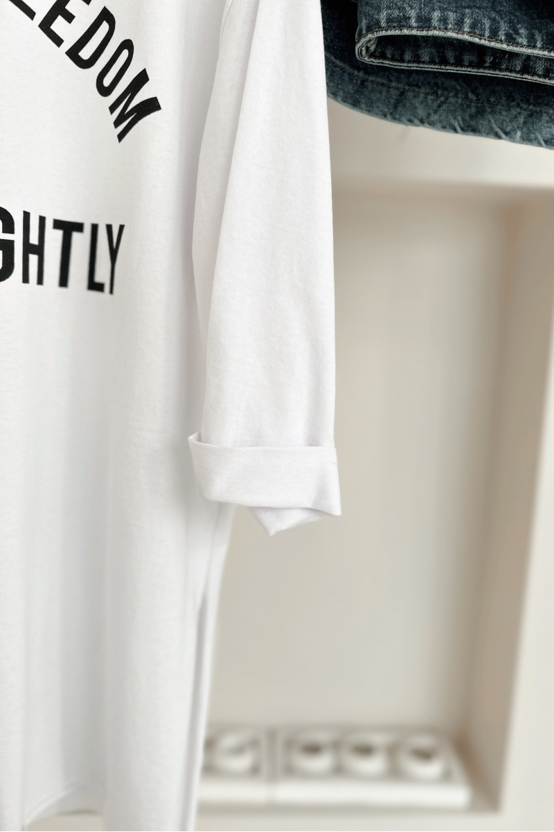 MO326 Have Baskılı Beyaz T-shirt 