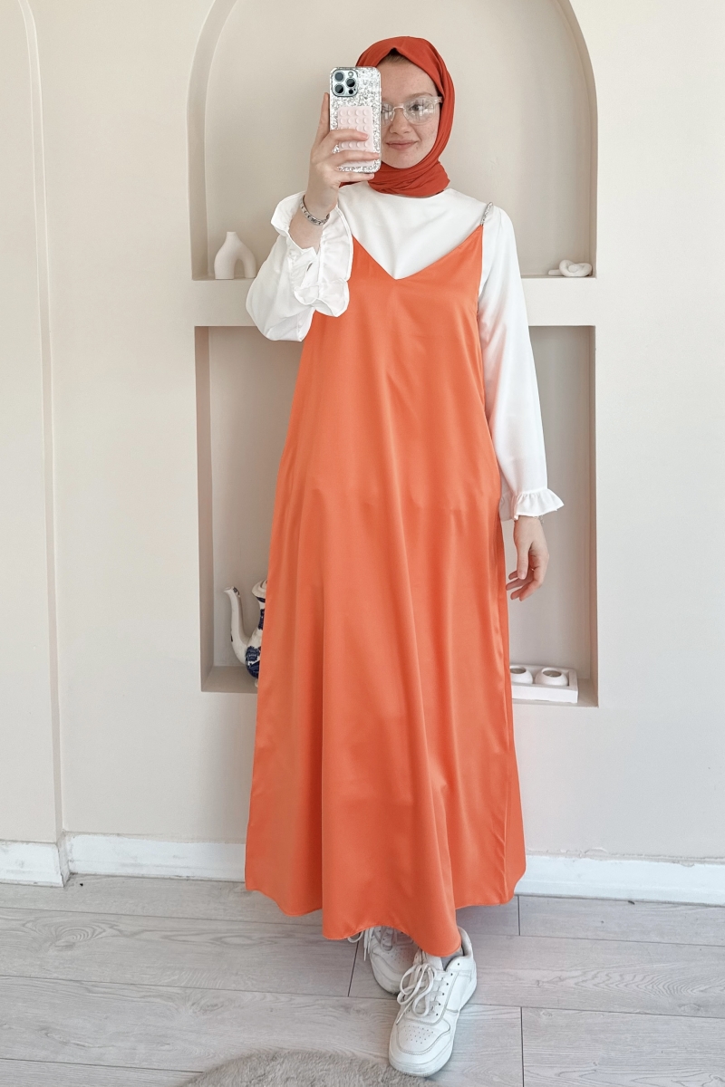 MO311 Saten Askılı Turuncu Jile 