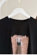 MO412 Kadın Baskılı Siyah T-Shirt