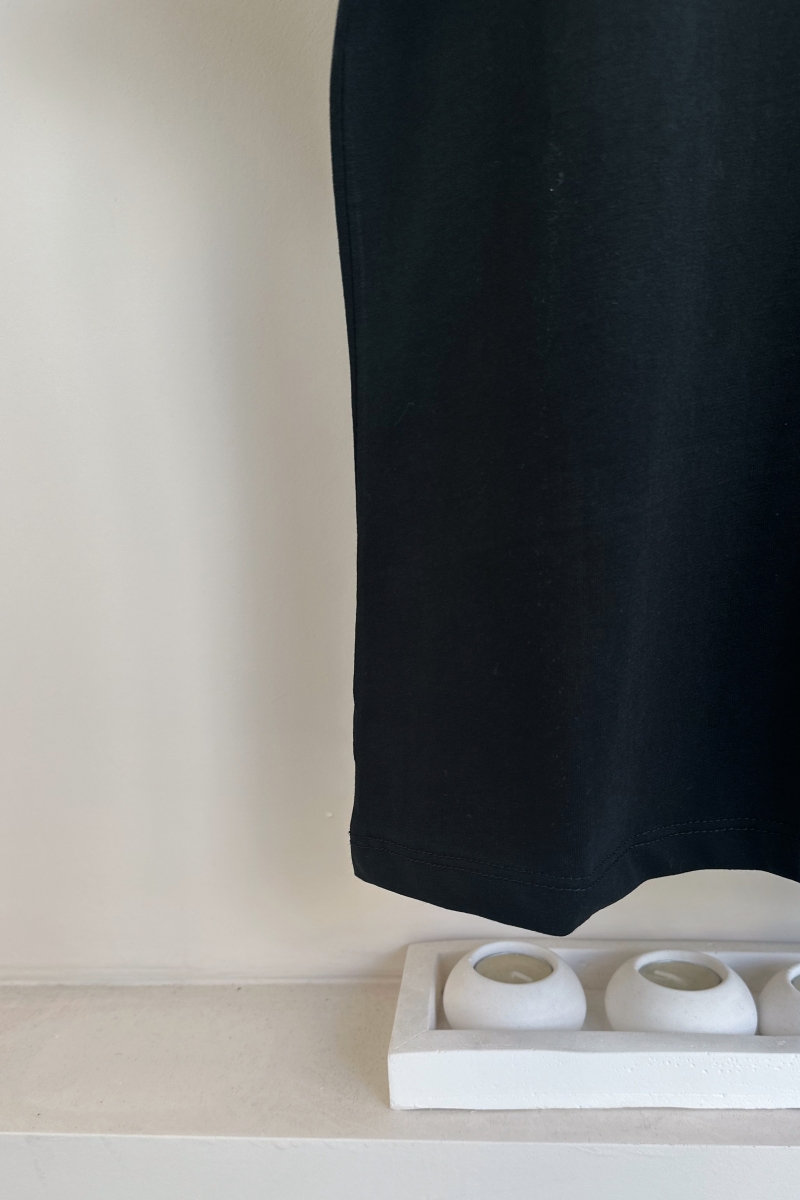 MO178 Kadın Siyah Boğazlı T-Shirt	