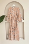 MO303 Geniş Desenli Pembe Elbise