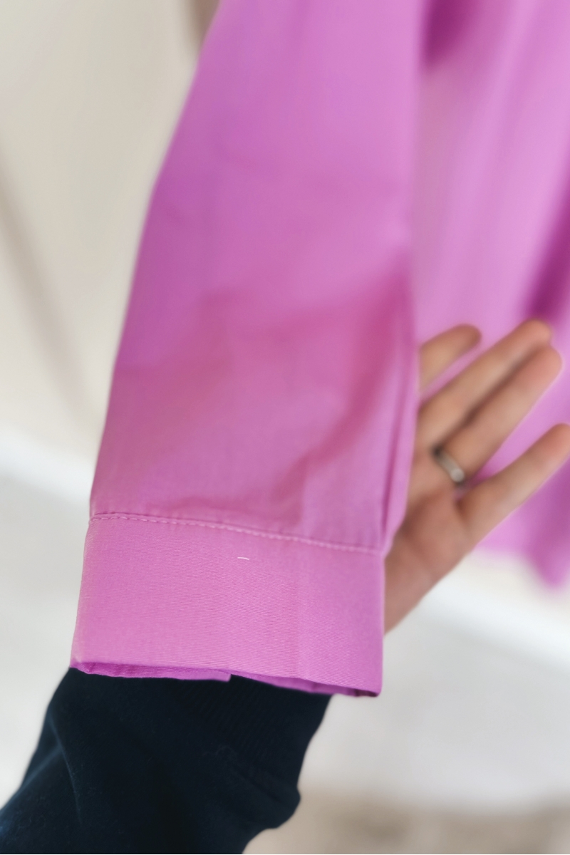 MO283 Düğmeli Uzun Lila Tunik