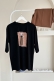 MO412 Kadın Baskılı Siyah T-Shirt