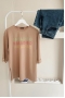 MO324 Paradıso Baskılı Camel T-shirt 