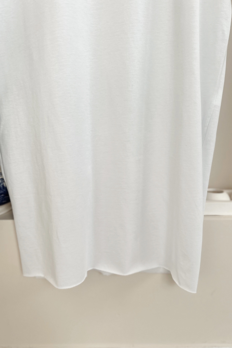 MO269 Yırtmaçlı Beyaz  T-Shirt 