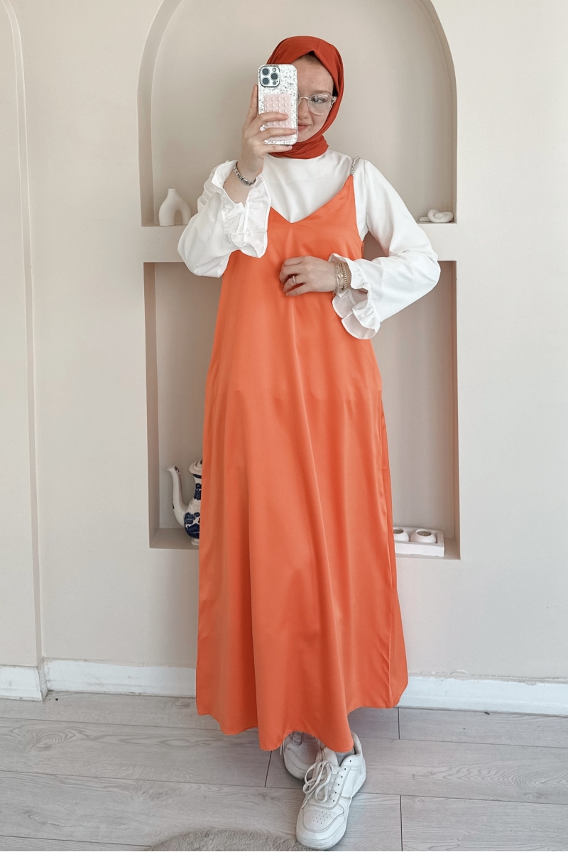 MO311 Saten Askılı Turuncu Jile 
