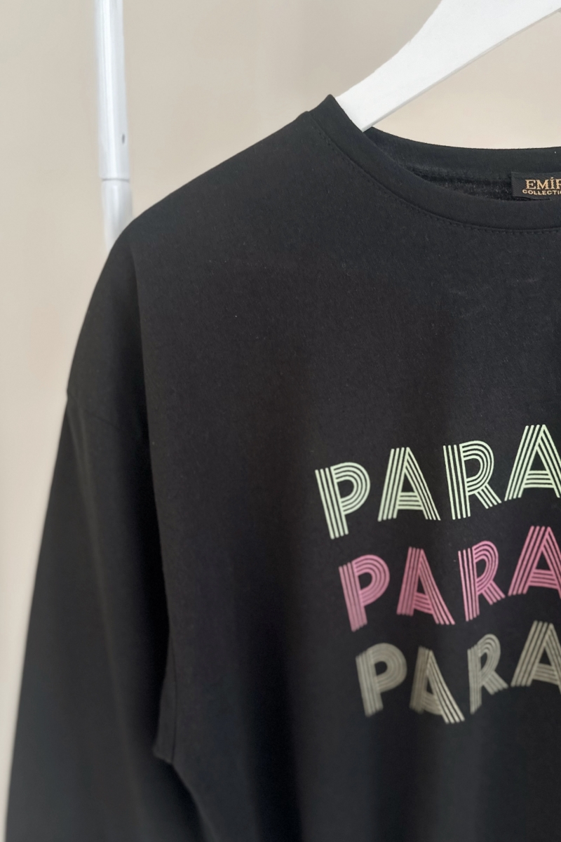 MO324 Paradıso Baskılı Siyah T-shirt 