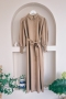 MO213 Kol Ribana Detaylı Camel Elbise