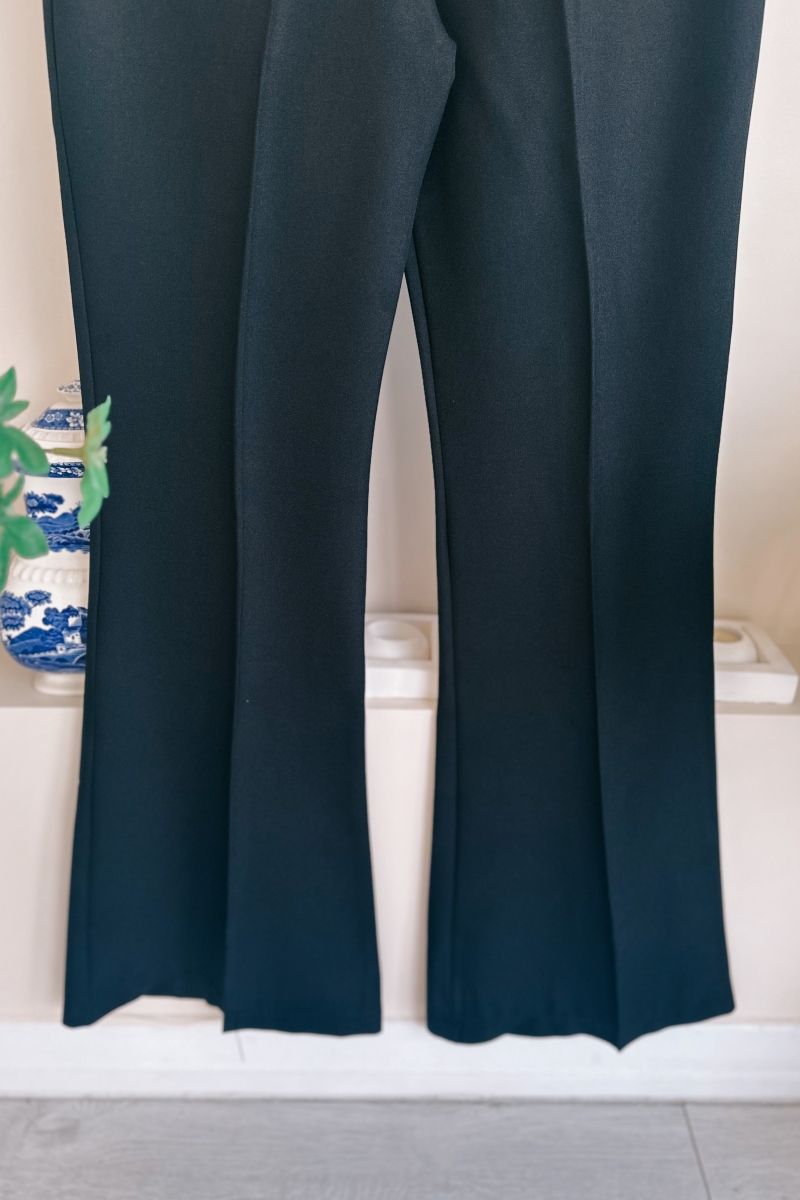 MO215 Geniş Paça Siyah Krep Pantolon