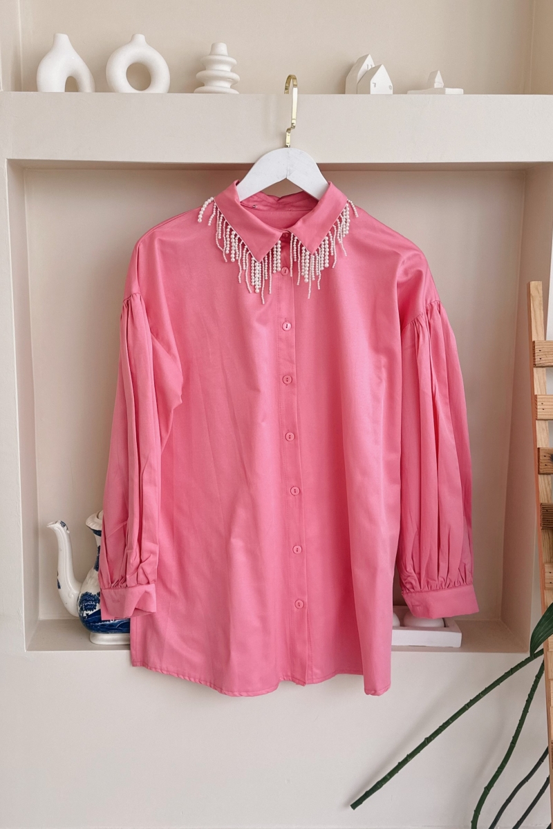MO222 Balon Kol Pembe Tunik