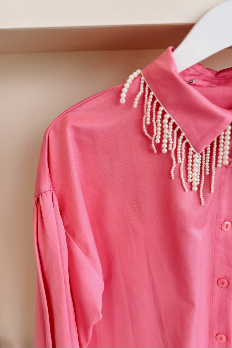 MO222 Balon Kol Pembe Tunik